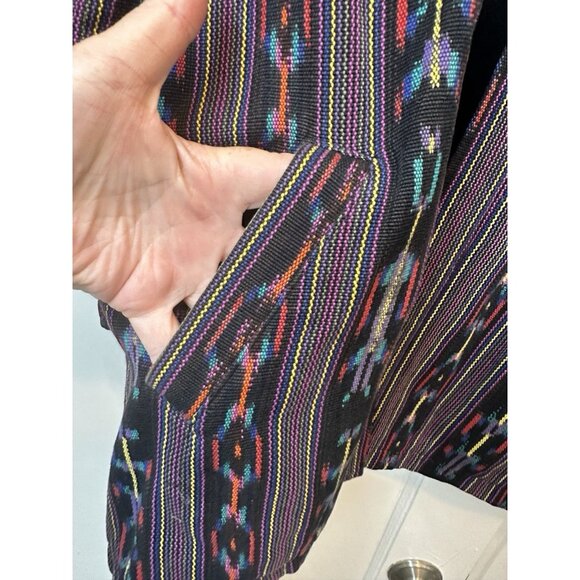 Boho VTG Measures XL Jacket Colorful Lined Canvas Type Reversible Coat Women’s - Picture 3 of 5